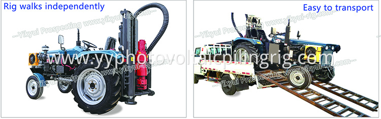 200m tractor water well drilling rig walks independently and easy to transport